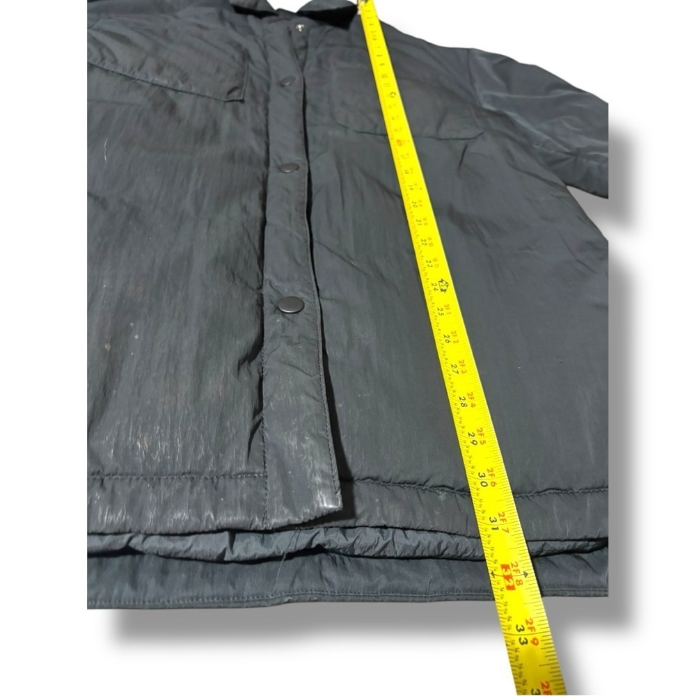 GAP Women's Charcoal Lightweight Button Down Hoodless Recycled Puffer Jacket - Picture 9 of 15